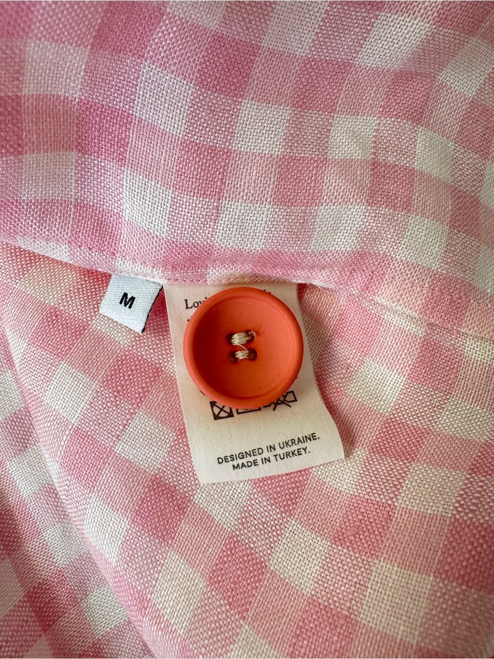 NEW Sleeper Lili Marleen Gingham Pink White Midi Linen Blend Skirt Medium - Picture 7 of 9